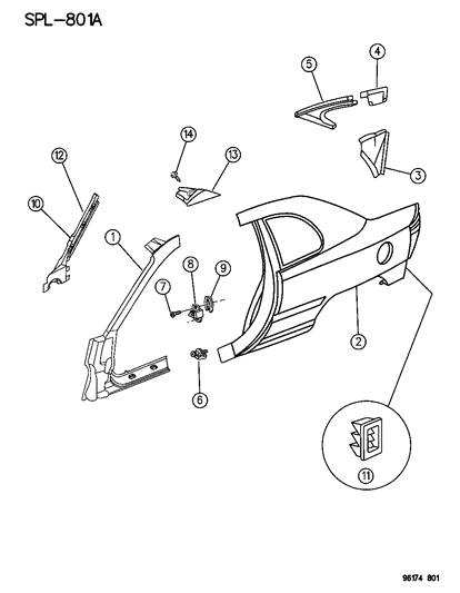 1996 Dodge Neon Aperture Panel Diagram 1