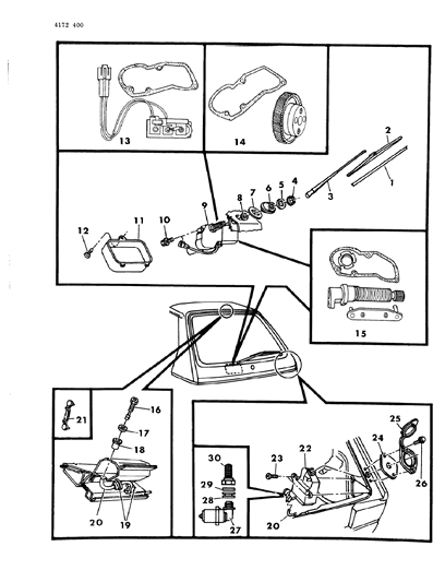 1984 Dodge Charger Liftgate Wiper & Washer System Diagram