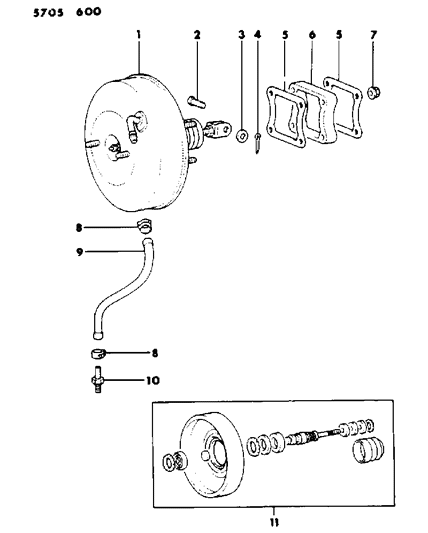 1986 Dodge Colt Booster, Power Brake Diagram