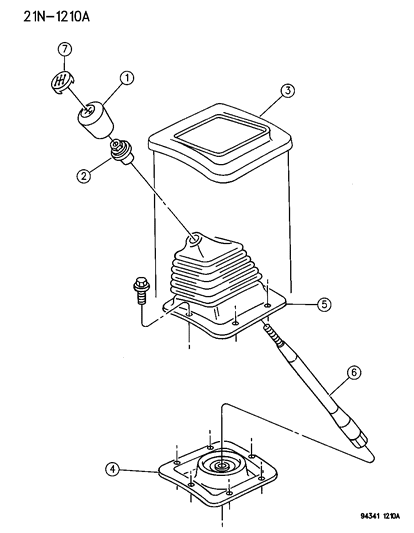 1994 Dodge Ram 1500 Gear Shift Controls Diagram 1