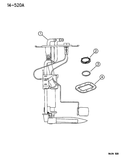 1994 Jeep Cherokee Fuel Pump & Sending Unit Diagram