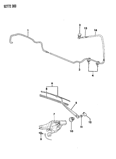 1992 Dodge Colt Rear Wiper & Washer Diagram 2