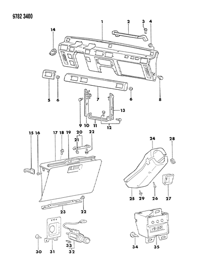 1989 Dodge Raider Instrument Panel Diagram
