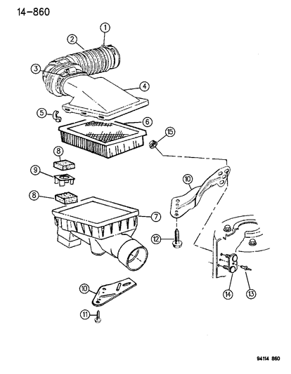 1995 Dodge Grand Caravan Air Cleaner Diagram 3