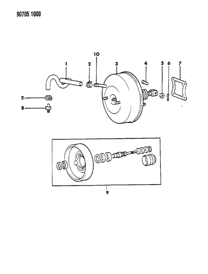 1990 Dodge Ram 50 Booster, Power Brake Diagram