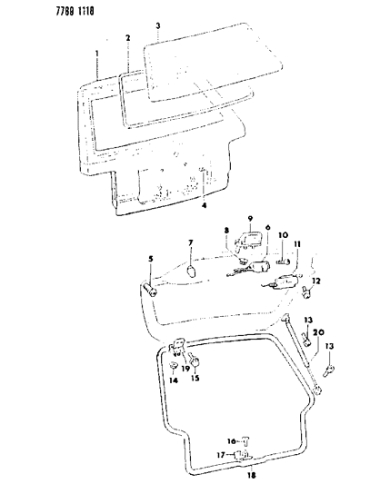 1988 Dodge Colt Tailgate & Glass Diagram