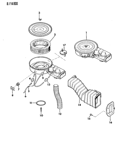 1987 Jeep Grand Wagoneer Air Cleaner Diagram 2