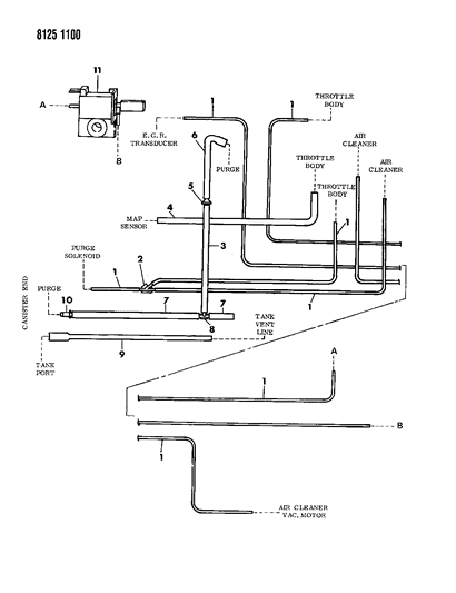 1988 Dodge Caravan EGR Hose Harness Diagram 2