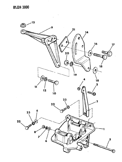 1984 Jeep Wrangler Compressor & Mounting Diagram 4