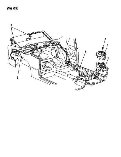 1989 Chrysler LeBaron Fuel Filler & Liftgate Release Diagram