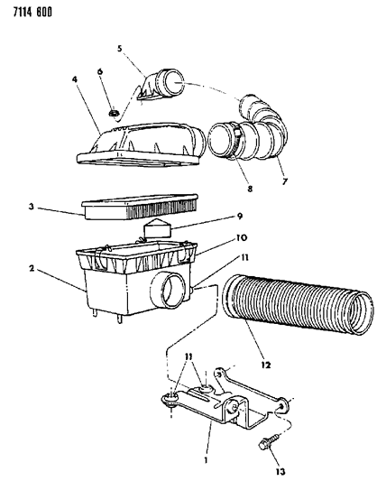 1987 Chrysler LeBaron Base Air Cleaner Diagram 5