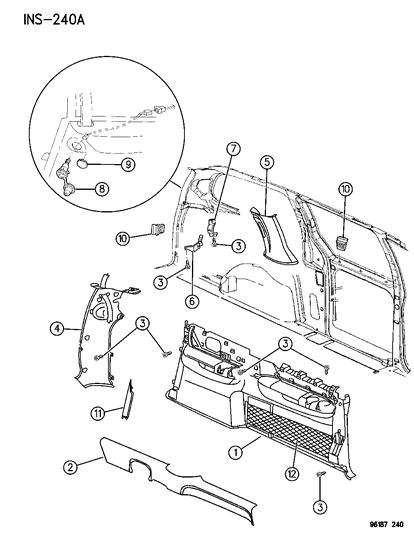 1996 Dodge Caravan Quarter Panel Diagram 1