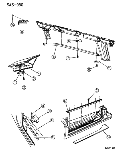 1994 Chrysler Town & Country Quarter Panel Diagram 3