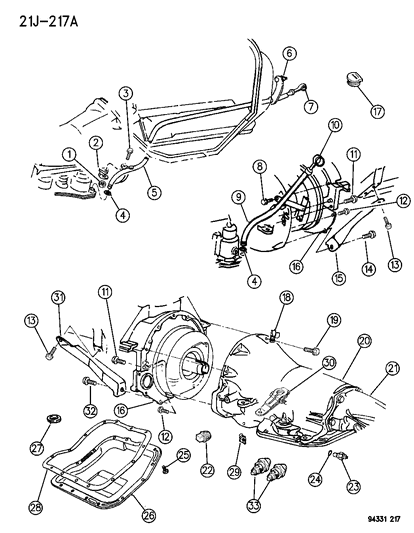 1996 Dodge Ram 2500 Tube Assembly-Trans Oil Filler Diagram for 52117815