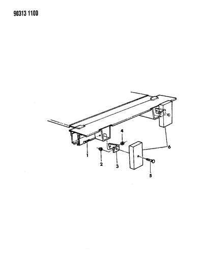 1993 Dodge D350 Bumper, Rear Diagram 1