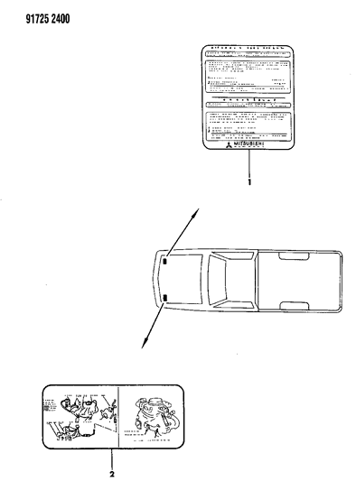 1991 Dodge Ram 50 Emission Labels Diagram