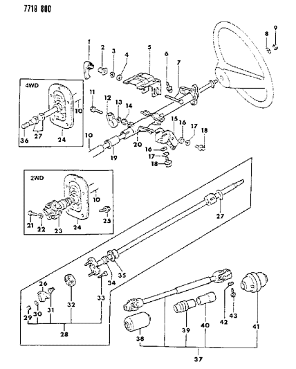 1987 Dodge Ram 50 Column, Steering Diagram