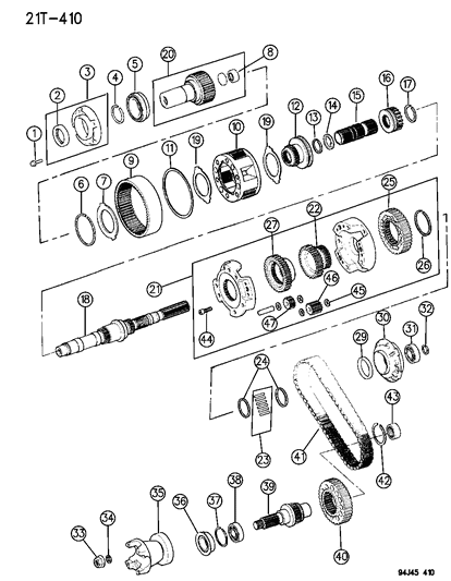 1996 Jeep Cherokee Bearing-Input Gear Diagram for 4746155