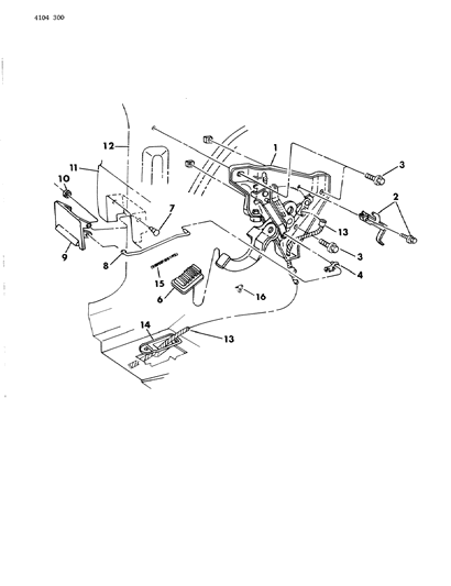 1984 Dodge Aries Lever - Parking Brake Diagram