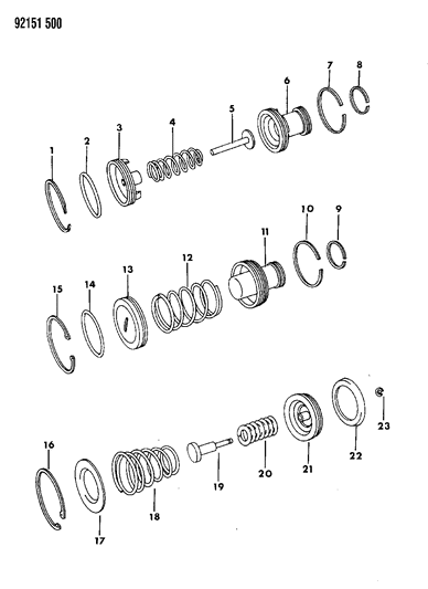 1992 Dodge Daytona Servos - Accumulator Piston & Spring Diagram