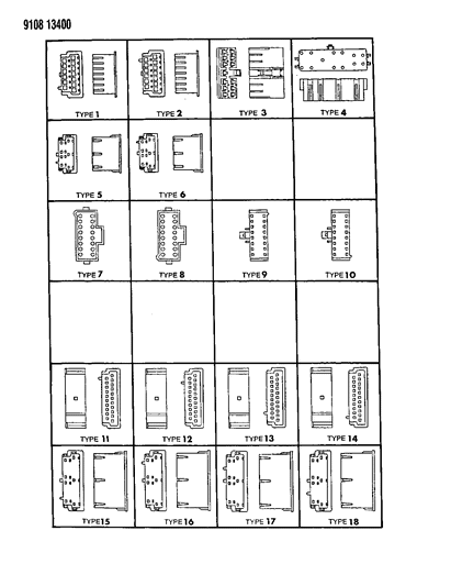 1989 Chrysler Fifth Avenue Insulators 13-16-21 Way Diagram