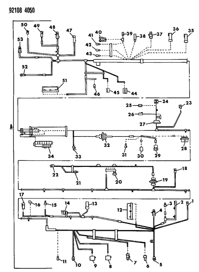 1992 Chrysler LeBaron Wiring - Headlamp To Dash Diagram