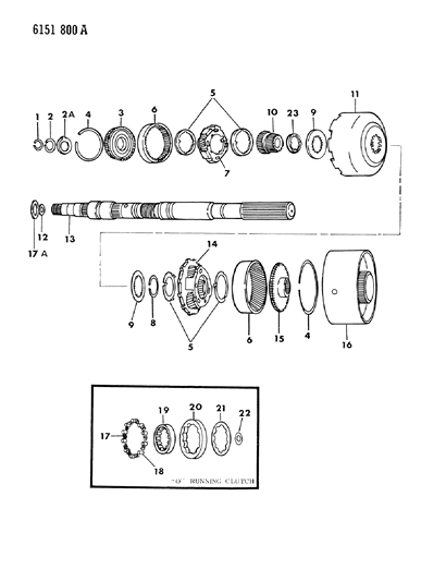 1986 Chrysler Fifth Avenue Gear Train & Output Shaft Diagram 2