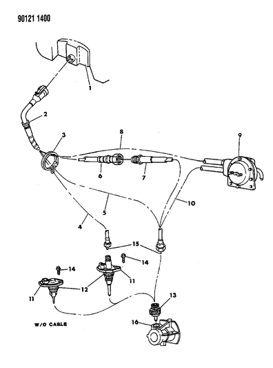 1990 Dodge Daytona Cables And Pinion, Speedometer Diagram