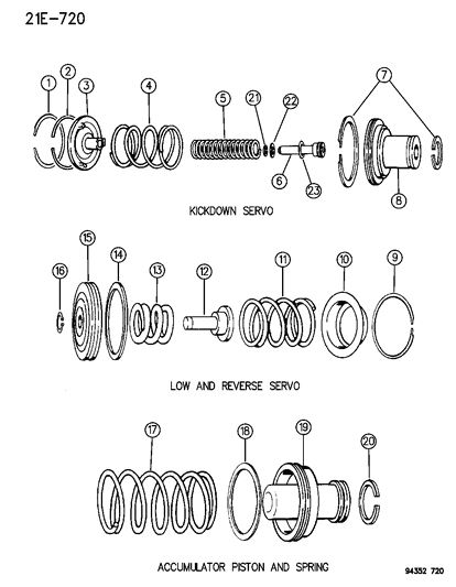 1994 Dodge Ram 2500 Servos - Accumulator Piston & Spring Diagram 2