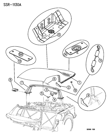 1996 Dodge Viper Roof Panel Diagram