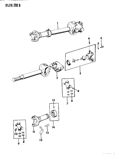 1992 Jeep Cherokee Front Propeller Shaft Diagram