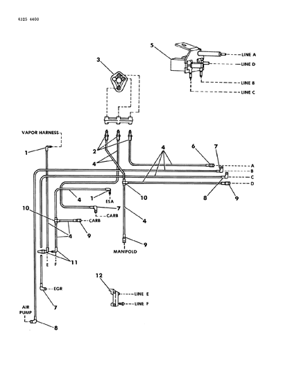 1985 Dodge Ramcharger EGR Hose Harness Diagram 6