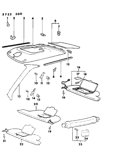 1985 Chrysler Conquest Bulb Diagram for MB361848