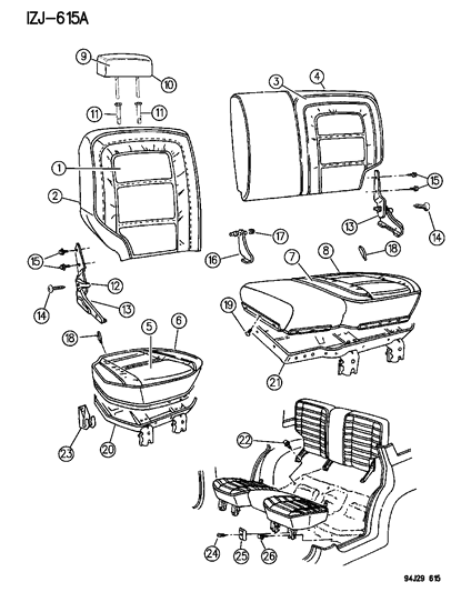 1996 Jeep Grand Cherokee Screw-HEXAGON Head Diagram for 6100548