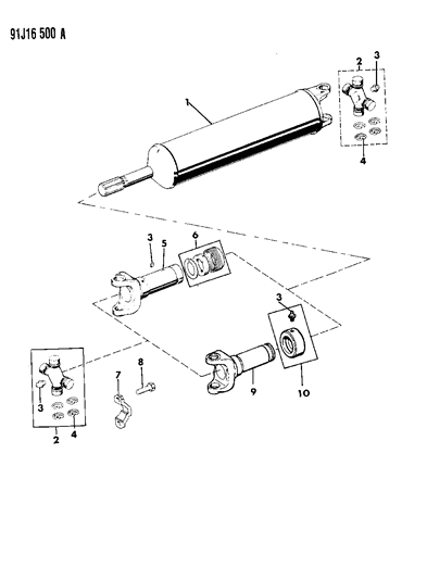 1991 Jeep Grand Wagoneer Rear Propeller Shaft Diagram