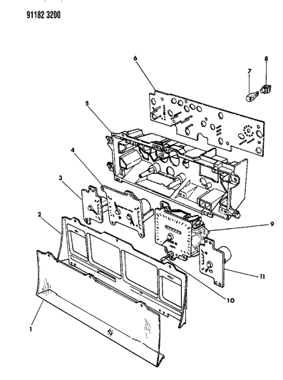 1991 Dodge Dynasty Instrument Panel Cluster Diagram