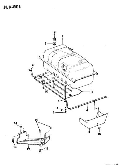 1991 Jeep Comanche Plate-SKID Fuel Tank Diagram for 52002810