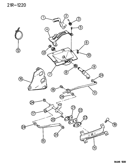 1994 Jeep Cherokee Forks , Rails , Miscellaneous Parts , Shift Diagram 2