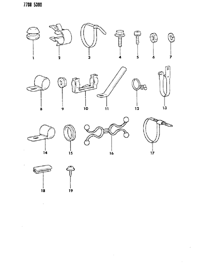 1988 Dodge Raider Attaching Parts - Wiring Harness Diagram