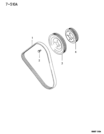 1996 Chrysler Sebring Belt, Drive And Pulleys Diagram