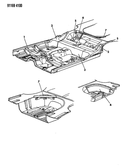 1991 Chrysler LeBaron Floor Pan Diagram 2