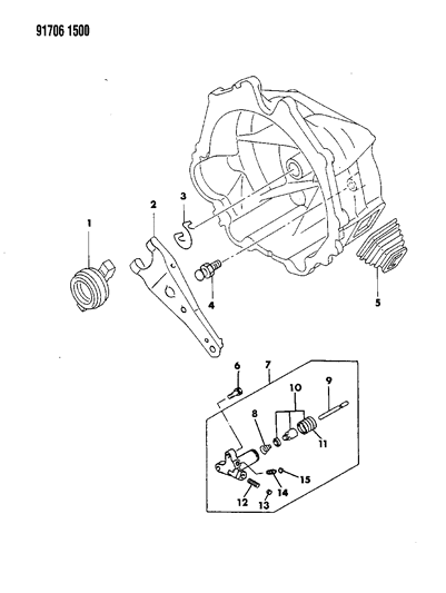 1991 Dodge Ram 50 Controls, Clutch Diagram 1