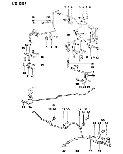 1988 Dodge Raider Lines & Hoses Diagram