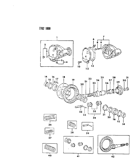 1987 Dodge Ram 50 Differential - Front Diagram