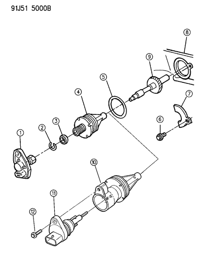 1992 Jeep Comanche Cable, Speedometer & Pinion Diagram