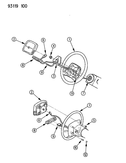 1993 Dodge Shadow Steering Wheel Diagram