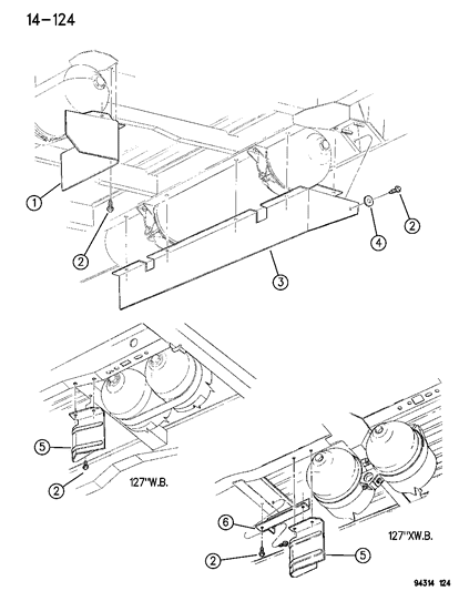 1994 Dodge Ram Van Heat Shields - Fuel Cylinder Diagram