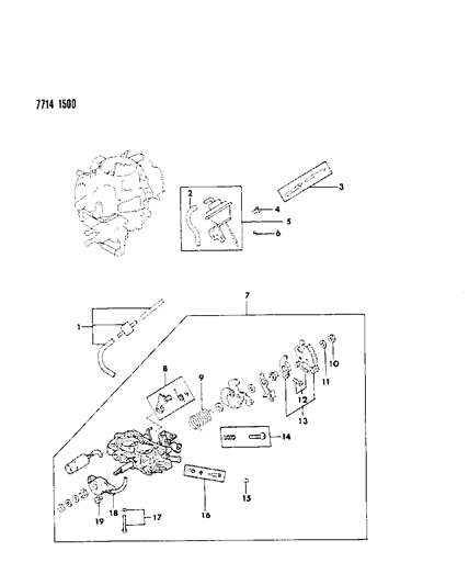 1988 Dodge Ram 50 Carburetor Throttle Parts Diagram