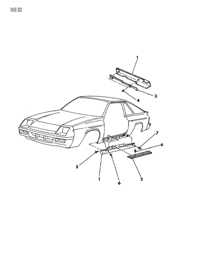 1985 Dodge Omni Ground Effects Package - Exterior View Diagram 3