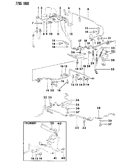 1987 Dodge Colt RETAINER-Brake Line Diagram for MB344587